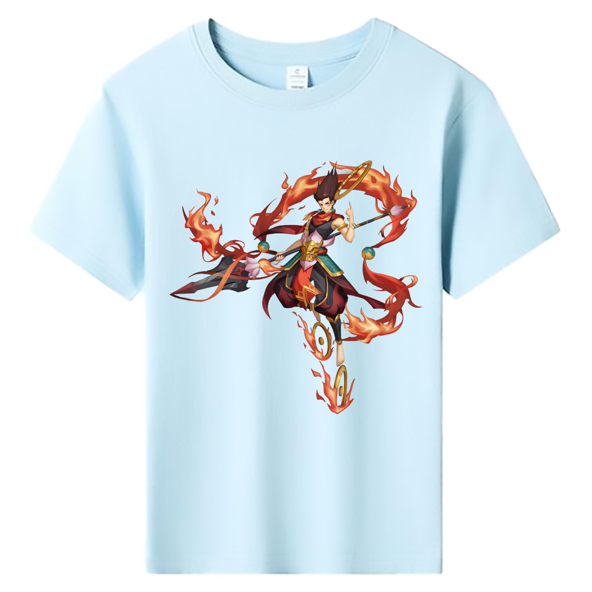 （画像用） Ne Zha 2 ナタ 魔童の大暴れ 綿100％キッズTシャツ（フロントプリント）